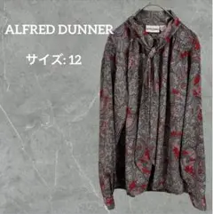 ALFRED DUNNER ペイズリー柄シャツ サイズ12 長袖 リボン グレー