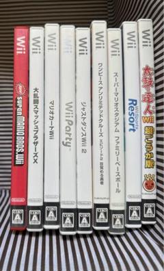Wiiゲームソフト9本 (スーパーマリオ, 大乱闘, Wii Sports他)