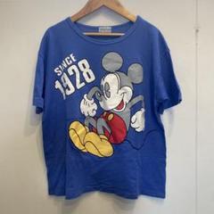 90's ヴィンテージ　ミッキーTシャツ　青×グレー