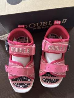【新品未使用】ミキハウスDOUBLE.B サンダル 14.5cm ピンク