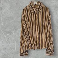 オットー/長袖シャツ/ストライプシャツ/透け感/個性派/レトロ/M