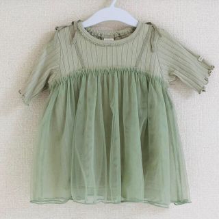 【未使用】チュール リブ ワンピース