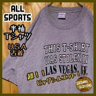 ラスベガス グレー USA製 USA古着 90s 半袖 Tシャツ ゆるダボ