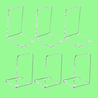 【色:Clear-6pcs】MerryNine プラスチックアクリルブックエンド