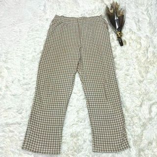 パンツ/スエット/チェック/総柄/ベージュ/パジャマ/カジュアル/部屋着