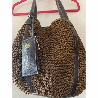 美品！Folna ペーパー　2wayカゴバッグ　濃茶