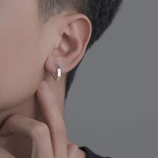 ピアス メンズ フープピアス リングピアス 英字ザイン シルバー925 F