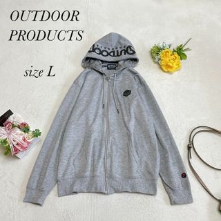 【OUTDOOR PRODUCTS】フルジップアップパーカー グレー ワッペン