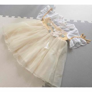 チャイナ　漢服　キッズ　90cm 春夏　イエロー
