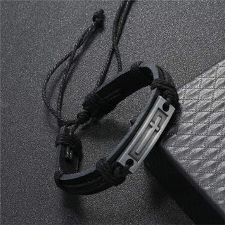 【人気】クロスブレスレット メンズ ユニセックス　ストリート　モード　トラッド
