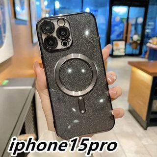 iphone15proケース 　無線　磁気 ワイヤレス充電 ブラック1