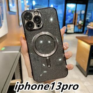 iphone13proケース 　無線　磁気 ワイヤレス充電 ブラック1