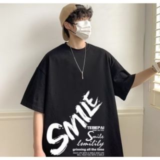 【残り数点】半袖　メンズ　スマイル　ＸＬ　韓国　ゆったり　カジュアル