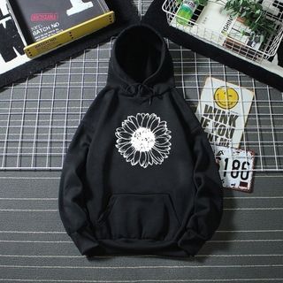 【残り僅か】メンズ フード付き トレーナー ブラック ロゴ XL デイジー