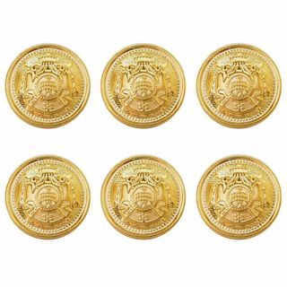 【人気商品】サムコス ボタン 6個セット ブレザー用 アンティークメタルボタン 