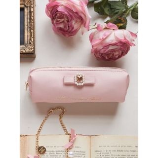 Maison de FLEUR パールビジュー合皮リボンロングポーチ　10周年
